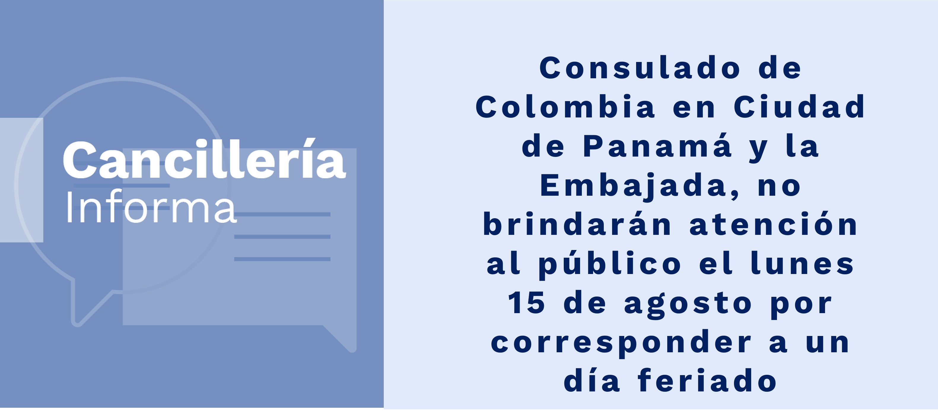 15 de agosto, dia feriado Consulado de Colombia